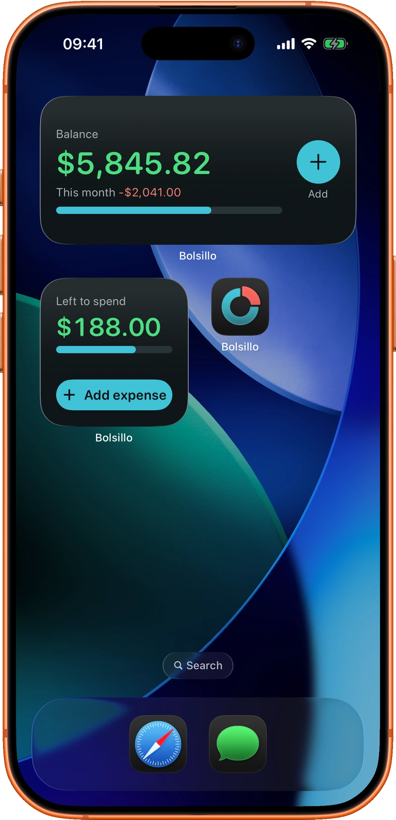 Bolsillo widgets on the Home Screen